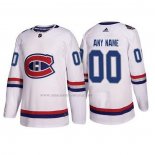 Maglia Hockey Montreal Canadiens Personalizzate Autentico 2017 100 Classic Bianco