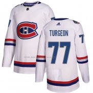 Maglia Hockey Montreal Canadiens Pierre Turgeon Autentico 2017 100 Classic Bianco