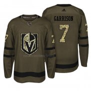 Maglia Hockey Vegas Golden Knights Jason Garrison Salute To Service Verde Militare