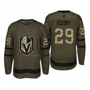 Maglia Hockey Vegas Golden Knights Marc Andre Fleury 2018 Salute To Service Verde Militare