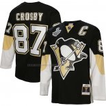 Maglia Hockey Pittsburgh Penguins Sidney Crosby Mitchell & Ness Big & Tall 2008 Captain Patch Blue Line Nero