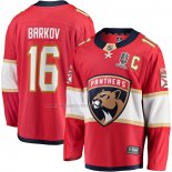 Maglia Hockey Florida Panthers Aleksander Barkov Home 2024 Stanley Cup Champions Breakaway Rosso