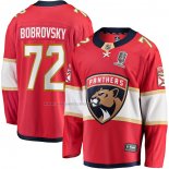Maglia Hockey Florida Panthers Sergei Bobrovsky Home 2024 Stanley Cup Champions Breakaway Rosso