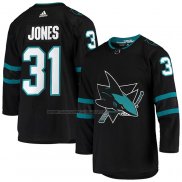 Maglia Hockey San Jose Sharks Martin Jones Alternato Autentico Nero