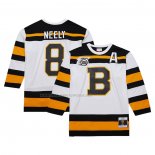 Maglia Hockey Boston Bruins Cam Neely Mitchell & Ness 1991-92 Alternato Captain Blu Line Bianco