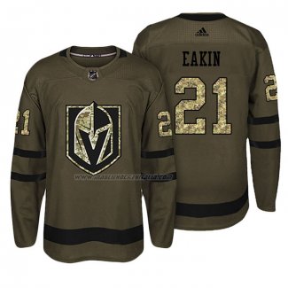 Maglia Hockey Vegas Golden Knights Cody Eakin Salute To Service Verde Militare