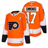 Maglia Hockey Philadelphia Flyers Wayne Simmonds Autentico Home 2018 Arancione